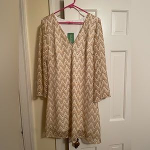Lilly Pulitzer gold cocktail dress